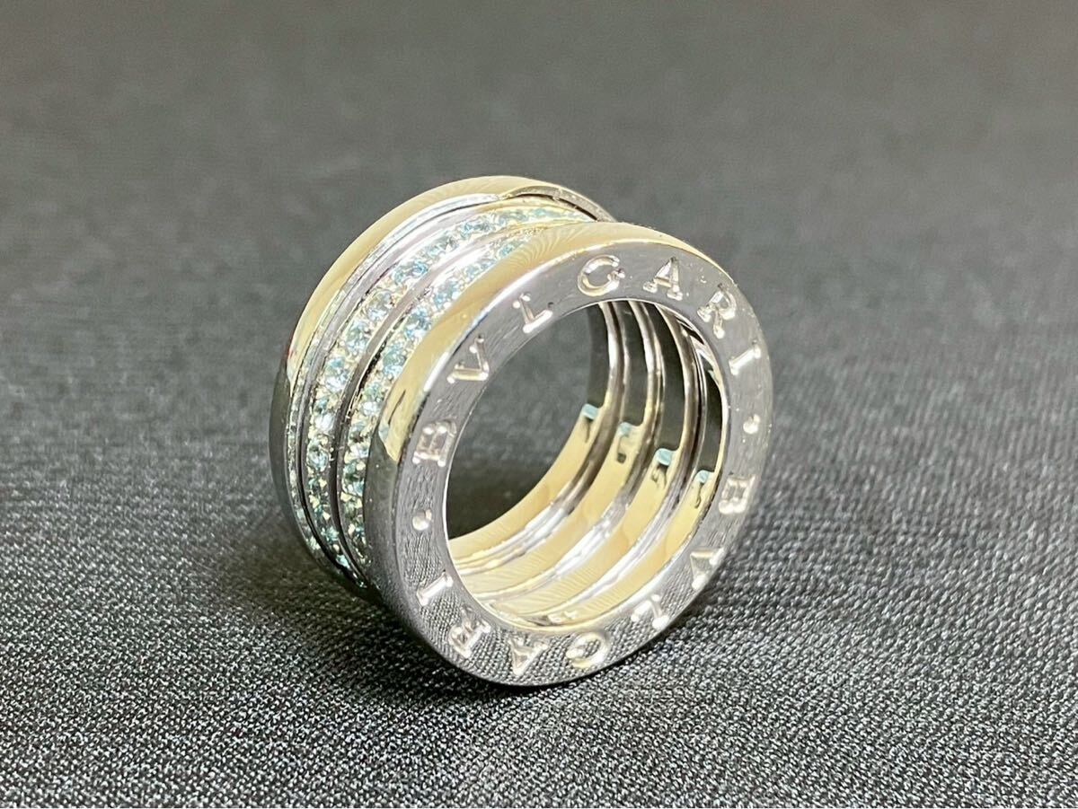 世小2203 BVLGARI ブルガリ ビー・ゼロワン リング 750 総重量13.4g B-zero1 ホワイトゴールド K18WG