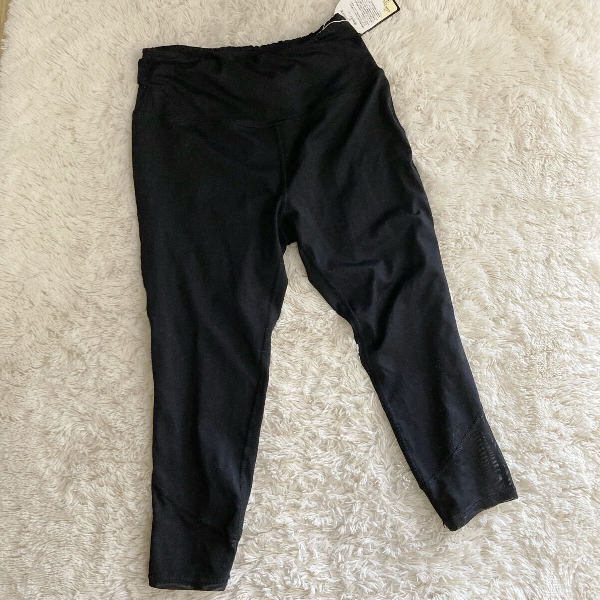 レギンス 7分丈 スパッツ メッシュ切り替え パンツ ブラック M