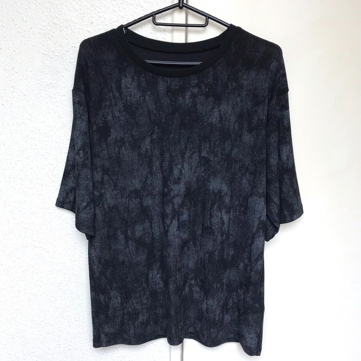 美品☆HARE ハレ ☆ ラメブラーコンパクトカットソー /Tシャツ /シャツ/HA020200TO/size:フリー/定価:7,900円/ブラック/メンズ