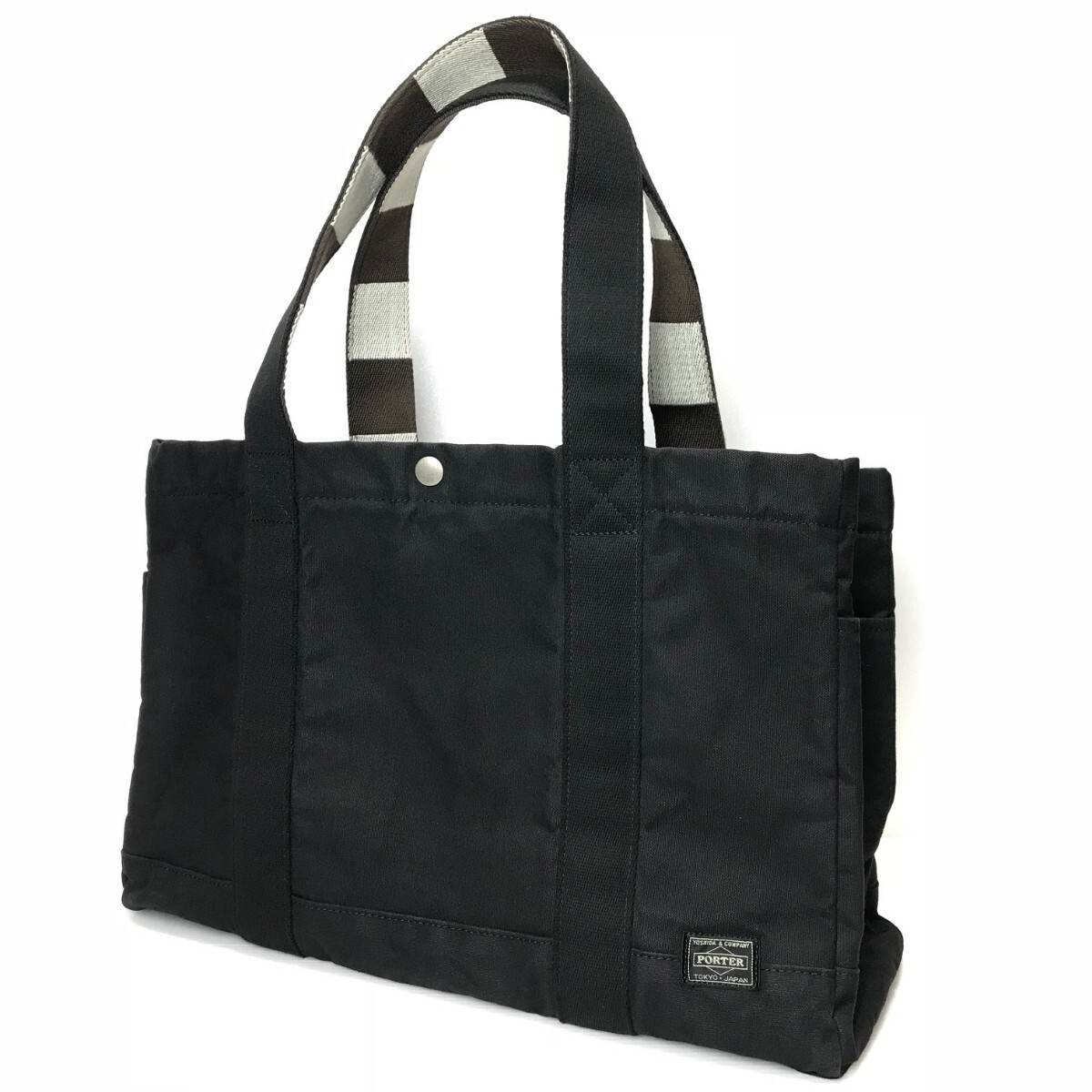 美品☆PORTER ポーター ☆キャンバス トートバッグ/PAINT ペイント (L)/716-06630/B4/大容量/吉田カバン/黒/定価:22,000円/男女兼用