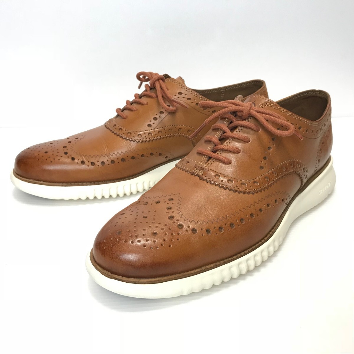 美品☆COLE HAAN コールハーン/ゼログランド ウィング オックスフォード/レザーシューズ/「C31532」/size:8(26cm)/定価:49,500円/ブラウン