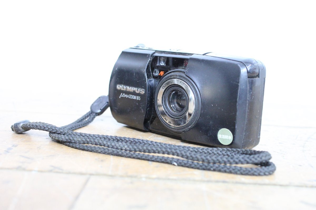 ☆【1F0610-2】 OLYMPUS オリンパス コンパクトフィルムカメラ μ[mju:]ZOOM105 本体のみ 38-105mm ブラック ジャンク