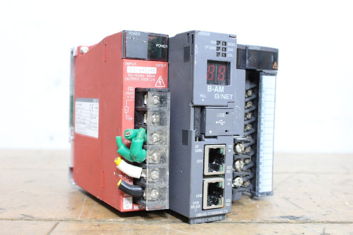 ☆【2F0609-8】 MITSUBISHI 三菱 シーケンサー CPUユニット Q12DCCPU-V B-AM500LN Q61SP B-QIF2 4台セット ジャンク