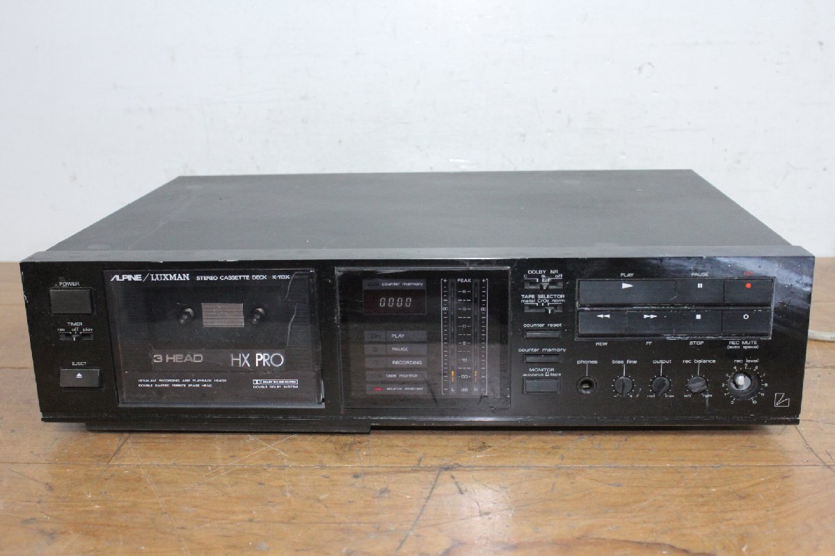 ☆【2F0612-23】 ALPINE アルパイン ステレオカセットデッキ K-113X 100V LUXMAN ジャンク