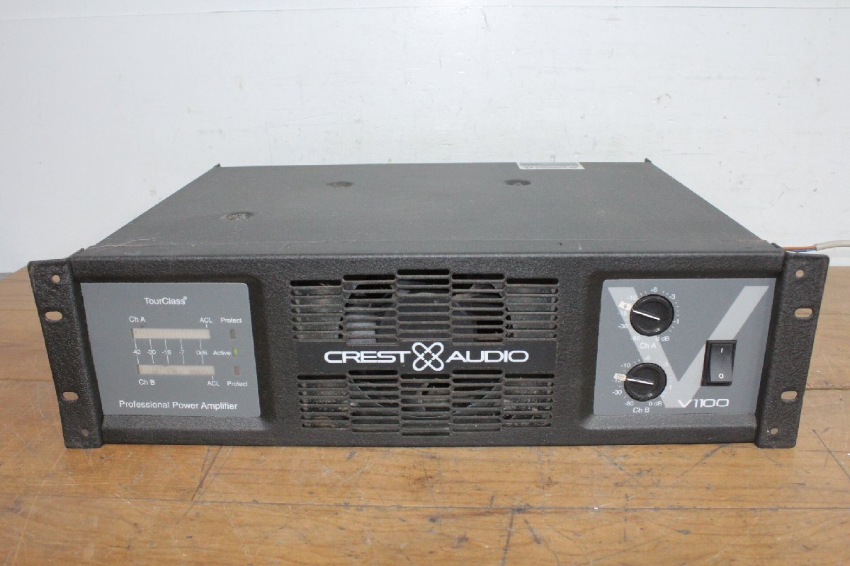 ☆【2W0618-11】 CREST AUDIO クレストオーディオ パワーアンプ V1100 100V 音響機器 ジャンク