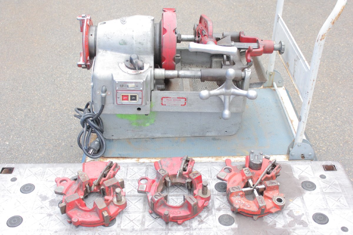 ☆【3W0514-2】 REX レッキス ねじ切り機 90AⅢ 100V 100v 200v兼用/パイプマシン用自動切上ダイヘッド ジャンク