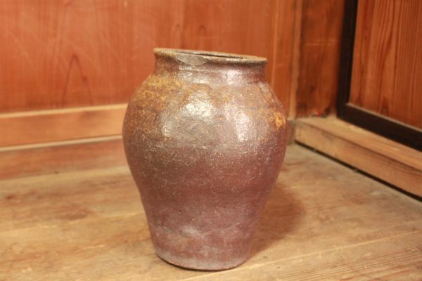 【旧家蔵出し】★美品 陶磁器『常滑焼 古い自然釉の壺』径約21.6㎝高さ約29.6㎝★(検:初だし/アンティーク/古民芸/信楽焼/当時物)80608G