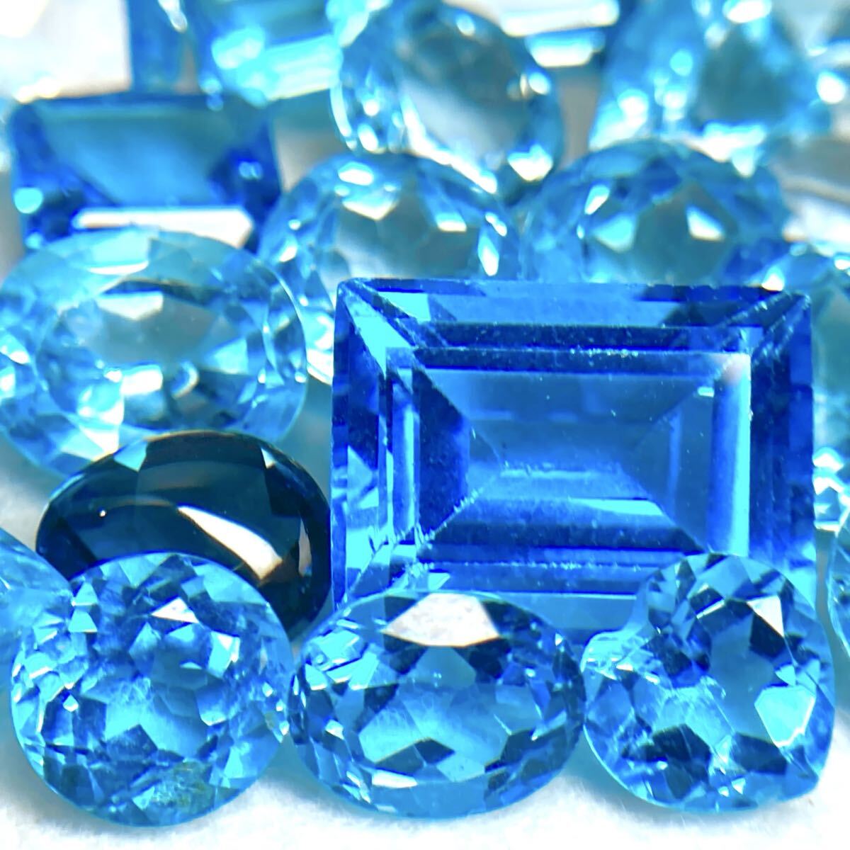 大量!!◆天然ブルートパーズおまとめ322ct◆j 約64.4g ルース 裸石 宝石 ジュエリー jewelry blue topaz w4マ55