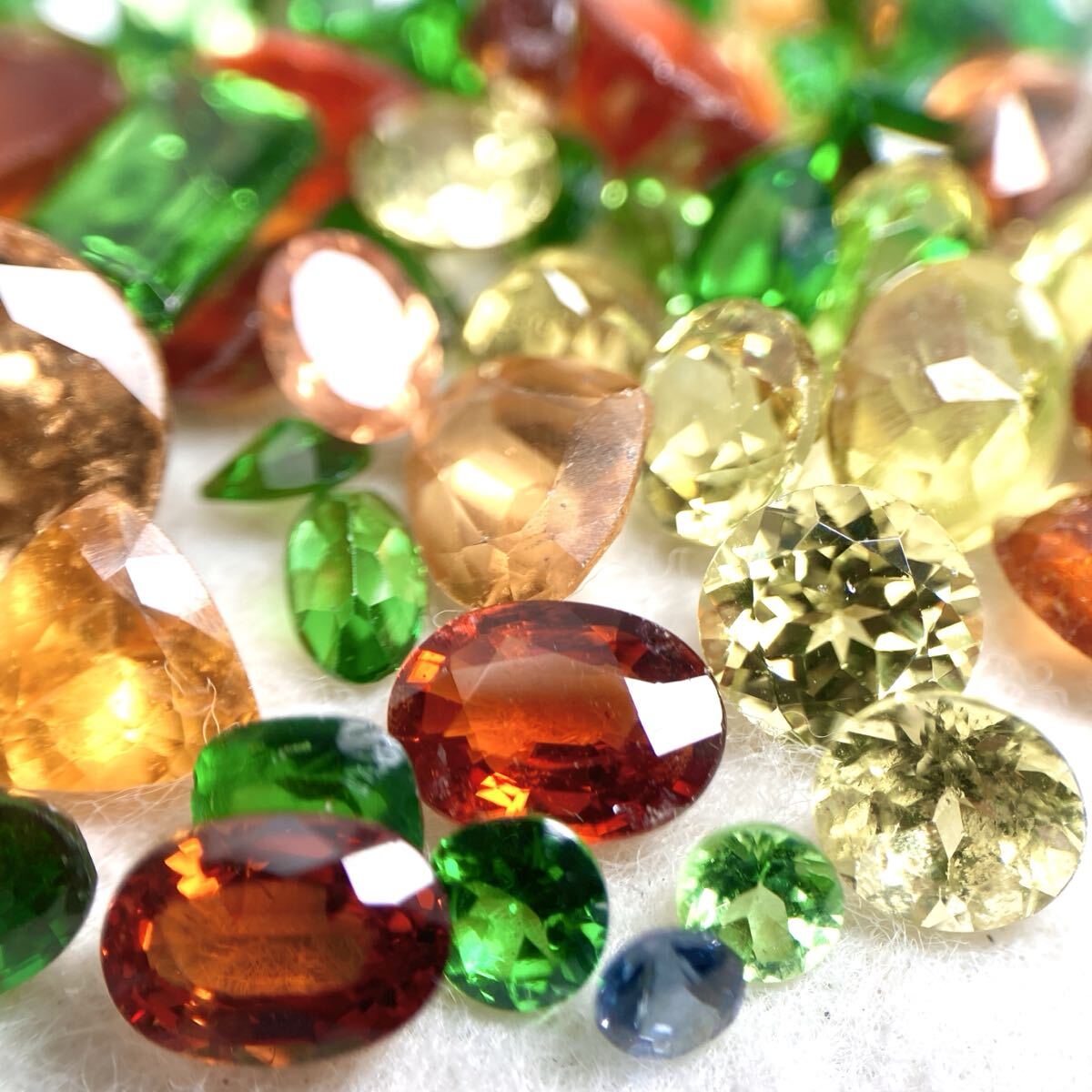 ◆天然ガーネットおまとめ40.5ct◆j 約8.1g garnet デマントイド グリーン ツァボライト ヘソナイト ミント マリ スペサルティン w4マ58