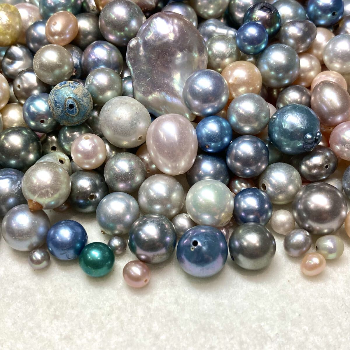 大量!!◆パールおまとめ1305.5ct◆j 約261.1g 真珠 pearl ルース 裸石 宝石 jewelry アコヤ 本真珠 ベビー 淡水 片穴 両穴 w4す16