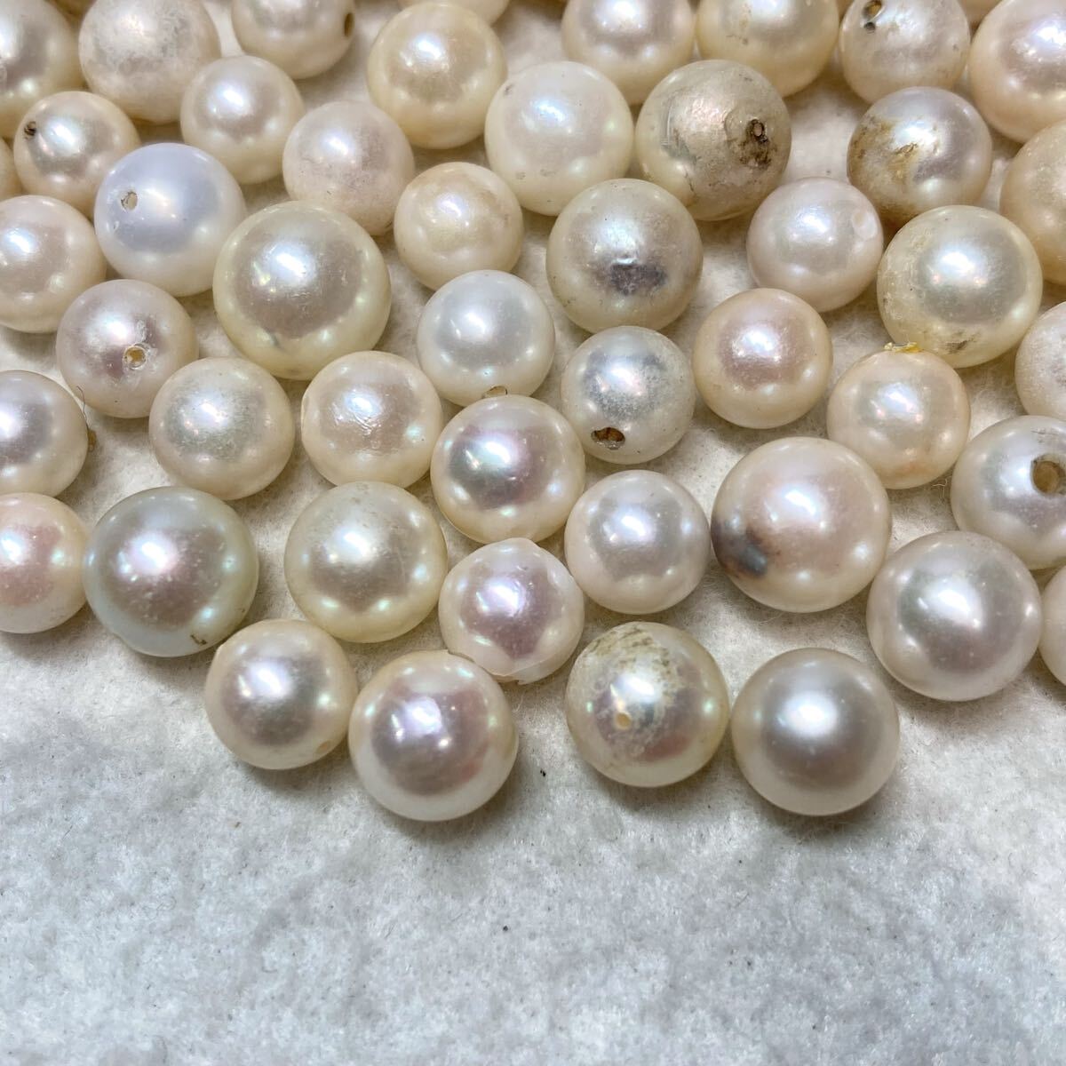 大量!!◆ジャンクアコヤ本真珠おまとめ1001ct◆j 約200.2g 約7.0-10.0mm pearl パール 真珠 ルース 裸石 宝石 あこや 片穴 両穴 w4す22