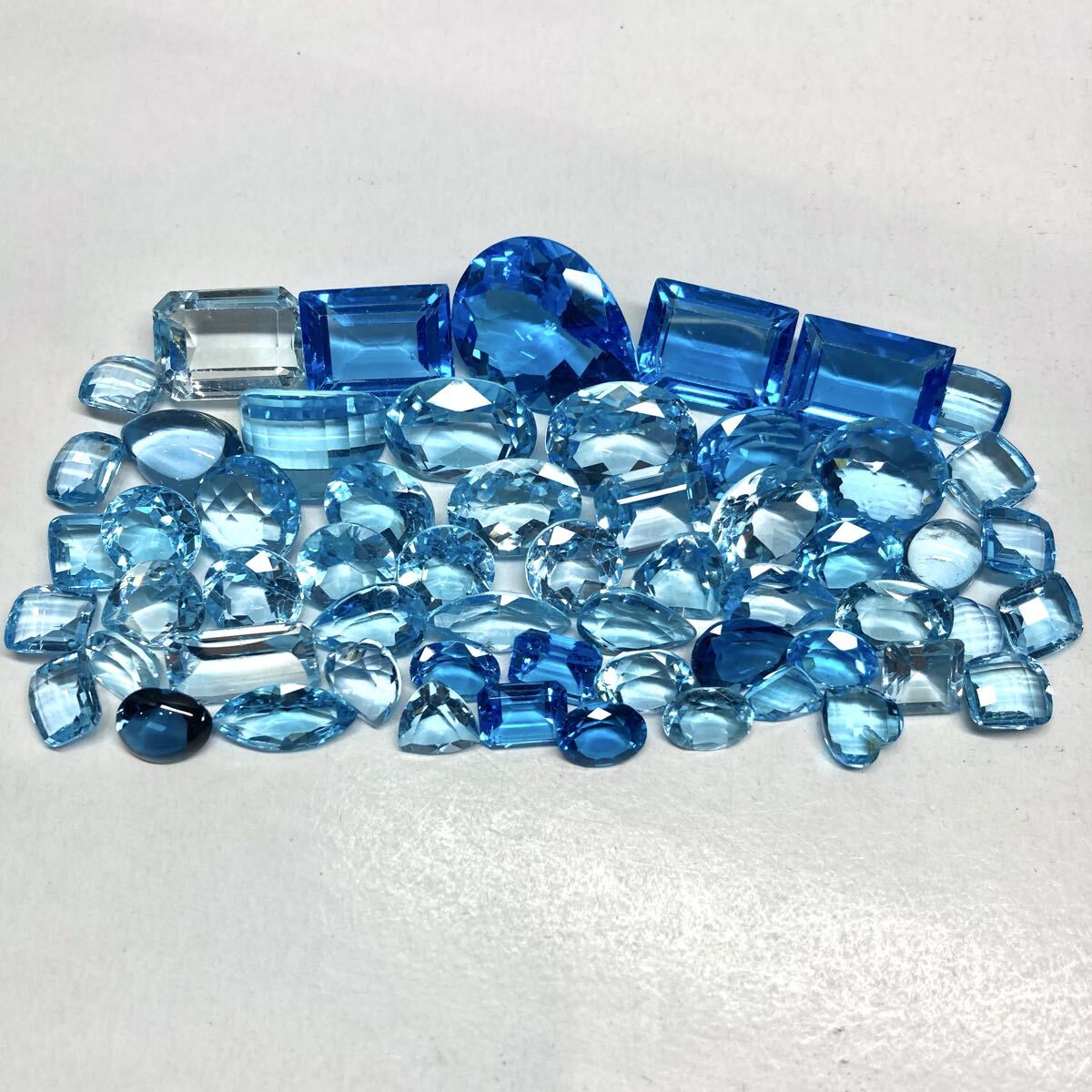 大量!!◆天然ブルートパーズおまとめ321.5ct◆j 約64.3g ルース 裸石 宝石 ジュエリー jewelry blue topaz w4す28