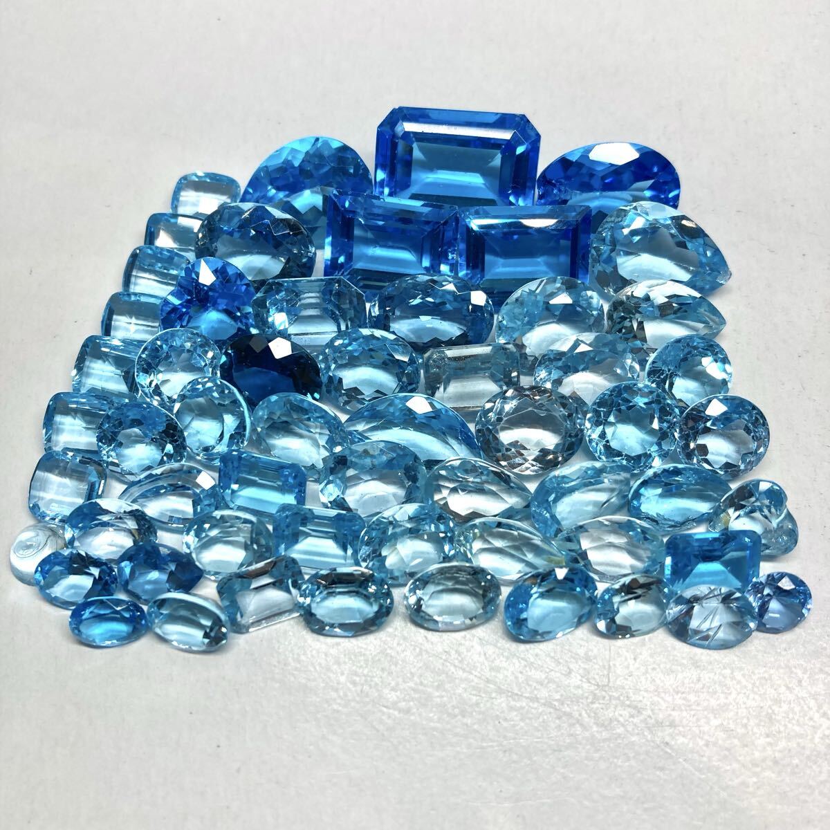 大量!!◆天然ブルートパーズおまとめ321.5ct◆j 約64.3g ルース 裸石 宝石 ジュエリー jewelry blue topaz w4す29