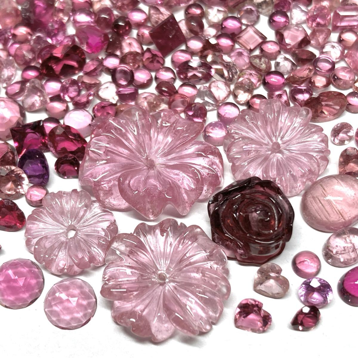 彫刻入り!!◆天然ピンクトルマリンおまとめ120.5ct◆j 約24.1g ルース 裸石 宝石 ジュエリー jewelry pink tourmaline w4ツ20