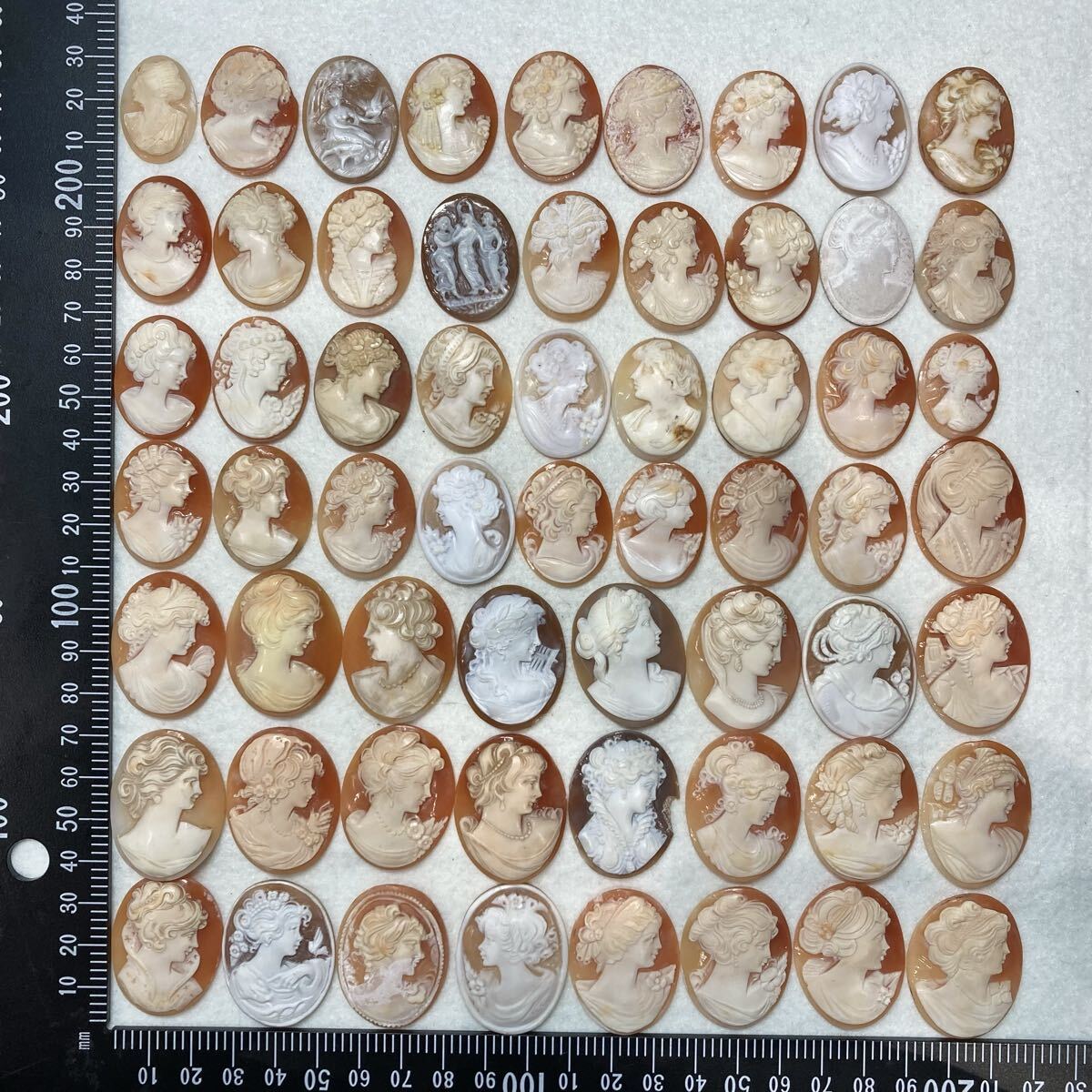 超大量!!◆シェルカメオおまとめ214.1g◆j 約1070.5ct ルース 裸石 shell cameo ブローチ 貴婦人 彫刻 アンティーク 作家物 w4す7