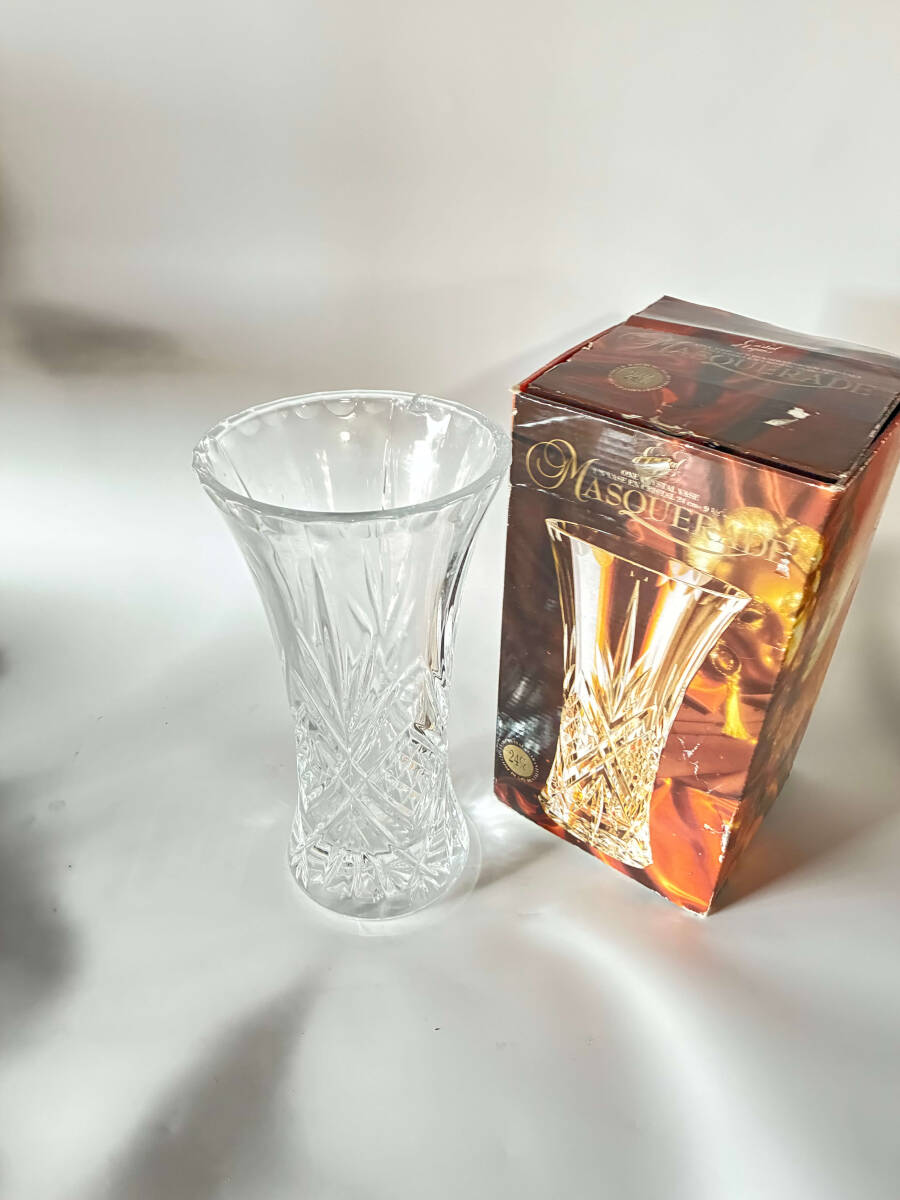【クリスタルダルク MASQUERADE】クリスタルガラス 花瓶 フラワーベース 花器 箱付