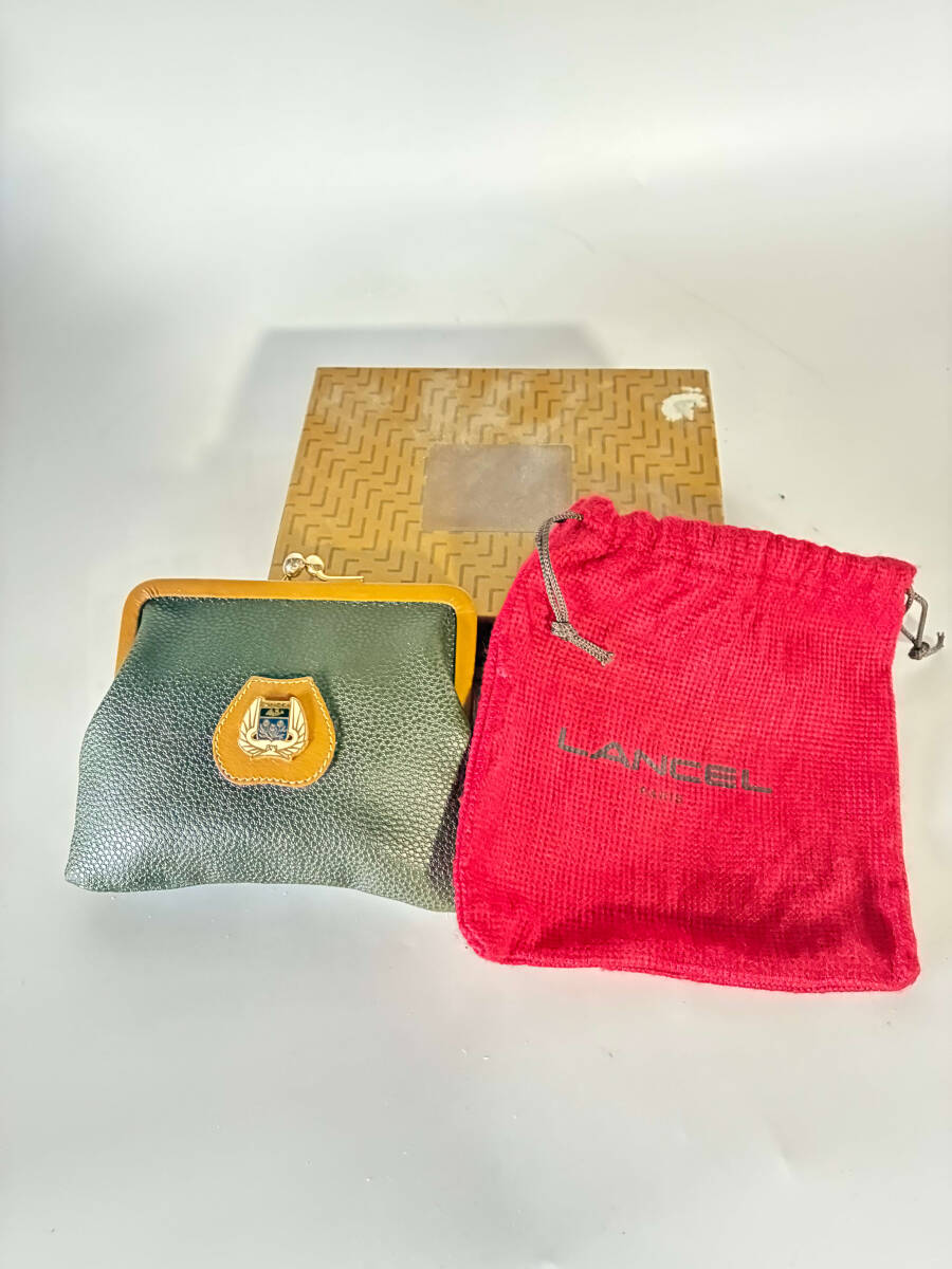 【未使用保管品】LANCEL PARIS がま口財布 イタリア製 保存袋・箱付 ランセル ヴィンテージ