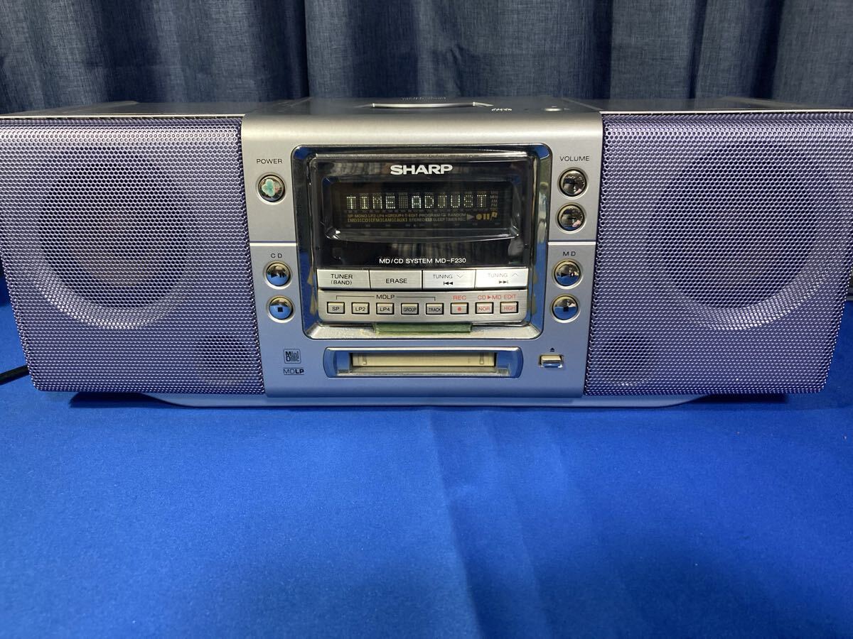 MD-F230 シャープ「 MD studio」 MD CDシステム ラジオ　通電確認　ジャンク品　部品取り