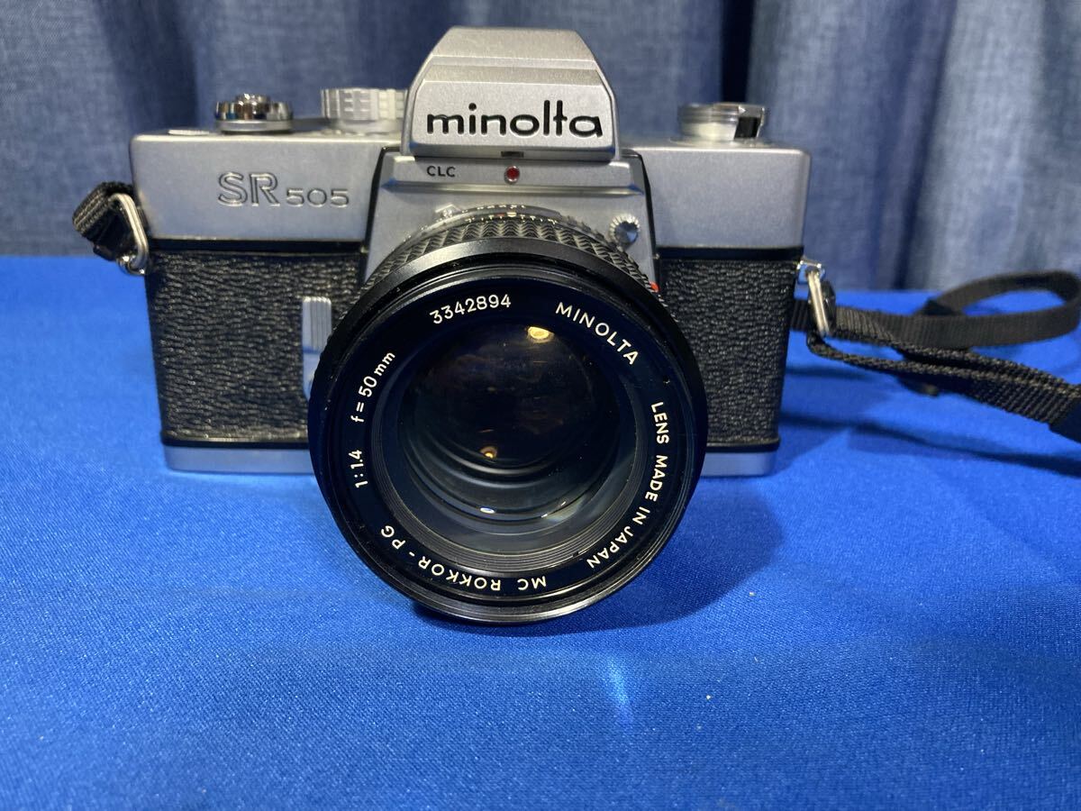 ミノルタ　S R 505 可動品　レンズMC 50mm 1:1.4少しカビあり　ジャンク（ MINOLTA フィルムカメラ マニュアルフォーカス）