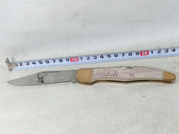 Λナイフ　フランクリンミント　限定版 1989 Wild life "Whitetail Deer" Solingen Germany　ゾーリンゲン　フォールディング
