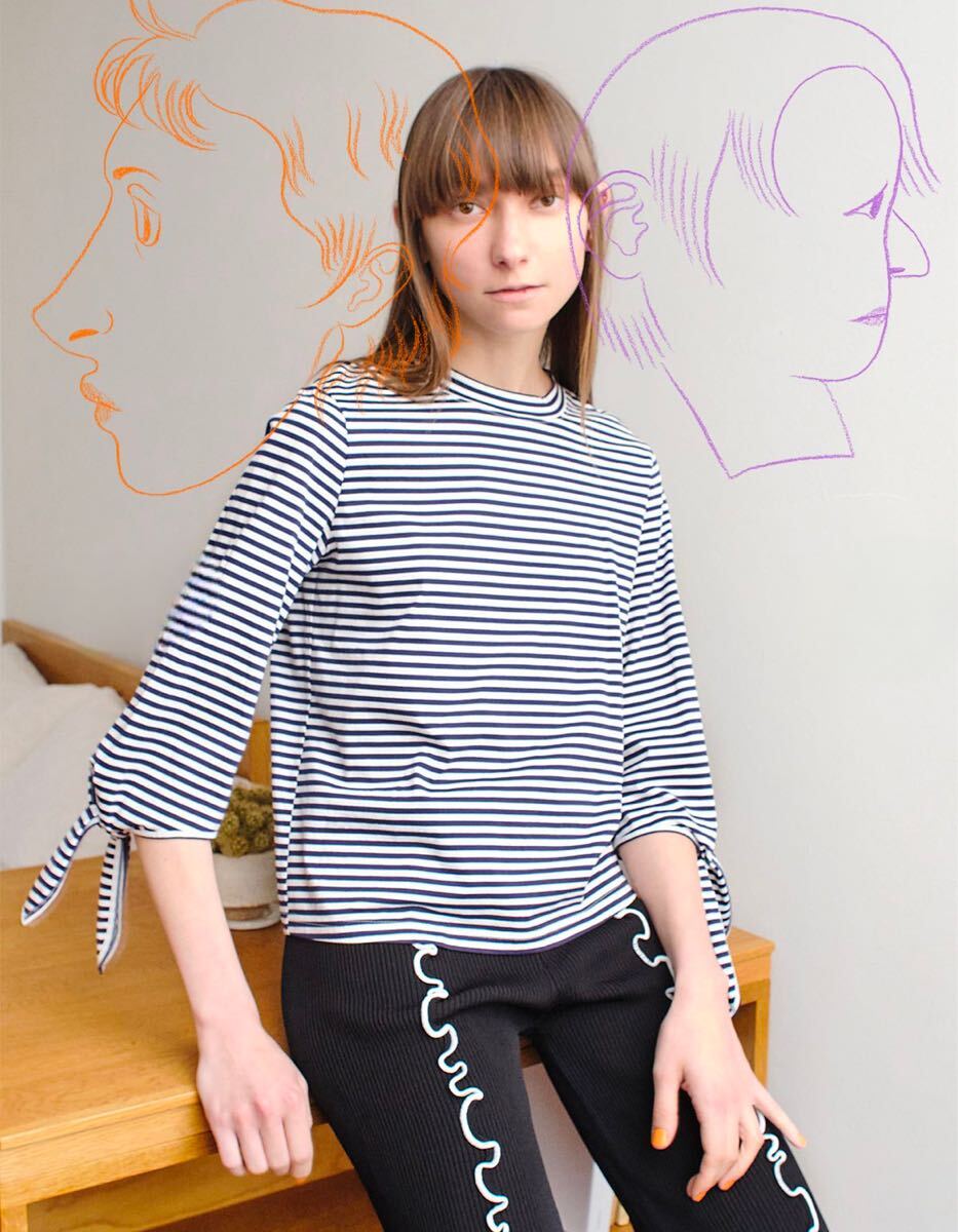 soduk スドーク トップス カットソー ボーダー knot knot t-shirt / mix ワンサイズ 値下げ