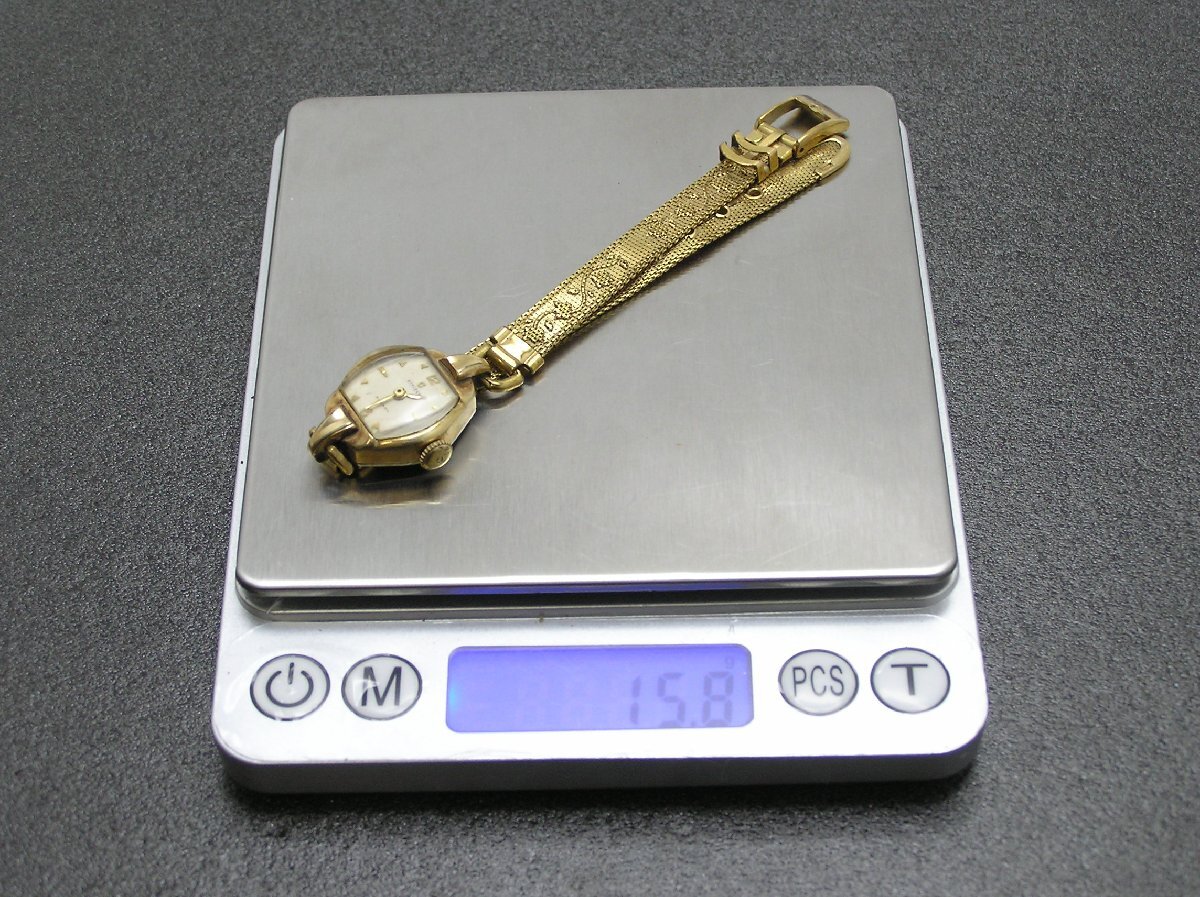 ★ハローカメラ★ 2228 CITIZEN シチズン レディース 手巻き 14k 40microns GOLD FIILED 腕時計 動作品 1円スタート