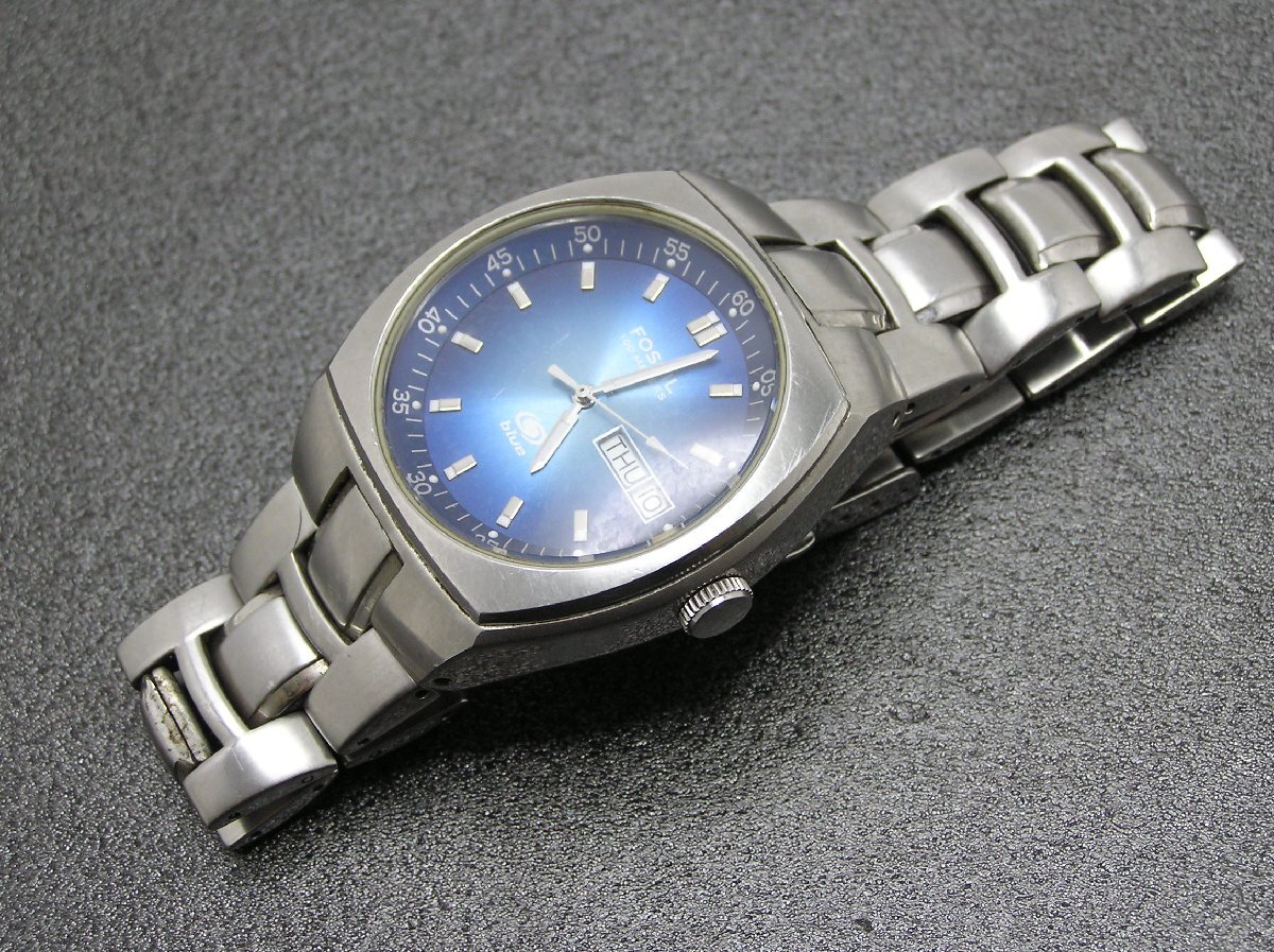1円★ハローカメラ★ 2239 FOSSIL フォッシル メンズ 10ATM クォーツ 腕時計 ジャンク 要修理 AM-3506