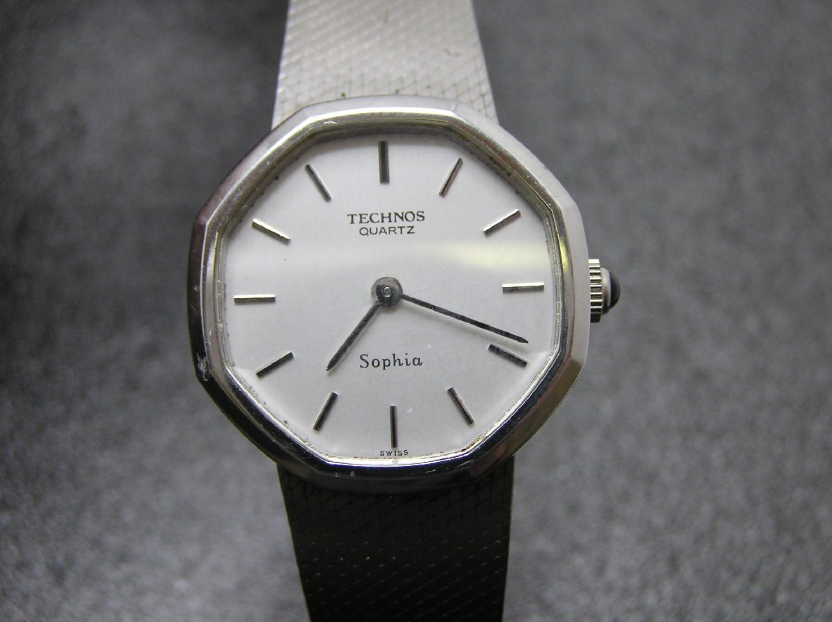 1円★ハローカメラ★ 2240 テクノス TECHNOS Sophia レディース クォーツ 腕時計 SWISS ジャンク 要修理