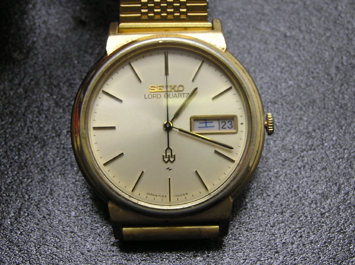 ★ハローカメラ★1円スタート 2244 SEIKO セイコー LORD QUARTZ クォーツ メンズ 腕時計 7143-7000 ジャンク 要修理