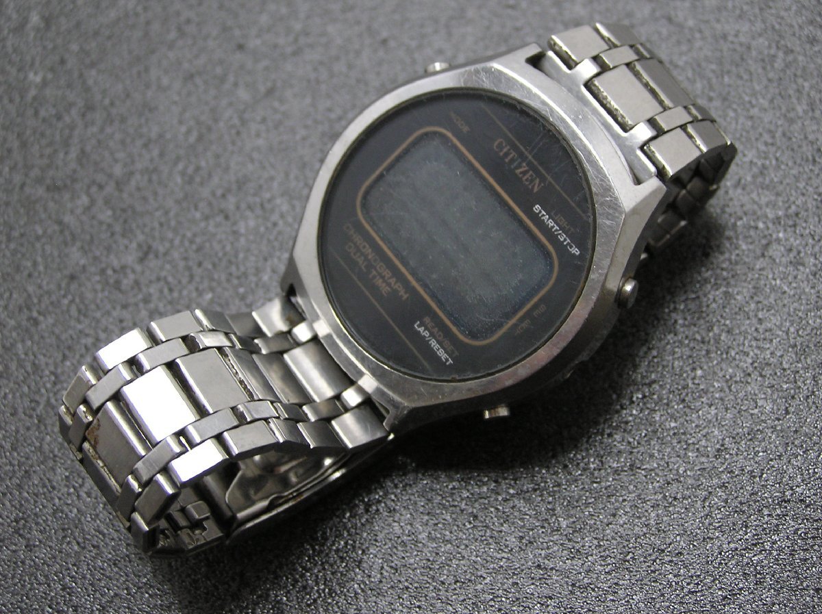 1円スタート★ハローカメラ★ 2251 シチズン Citizen クォーツ デジタル メンズ 腕時計 ジャンク 要修理