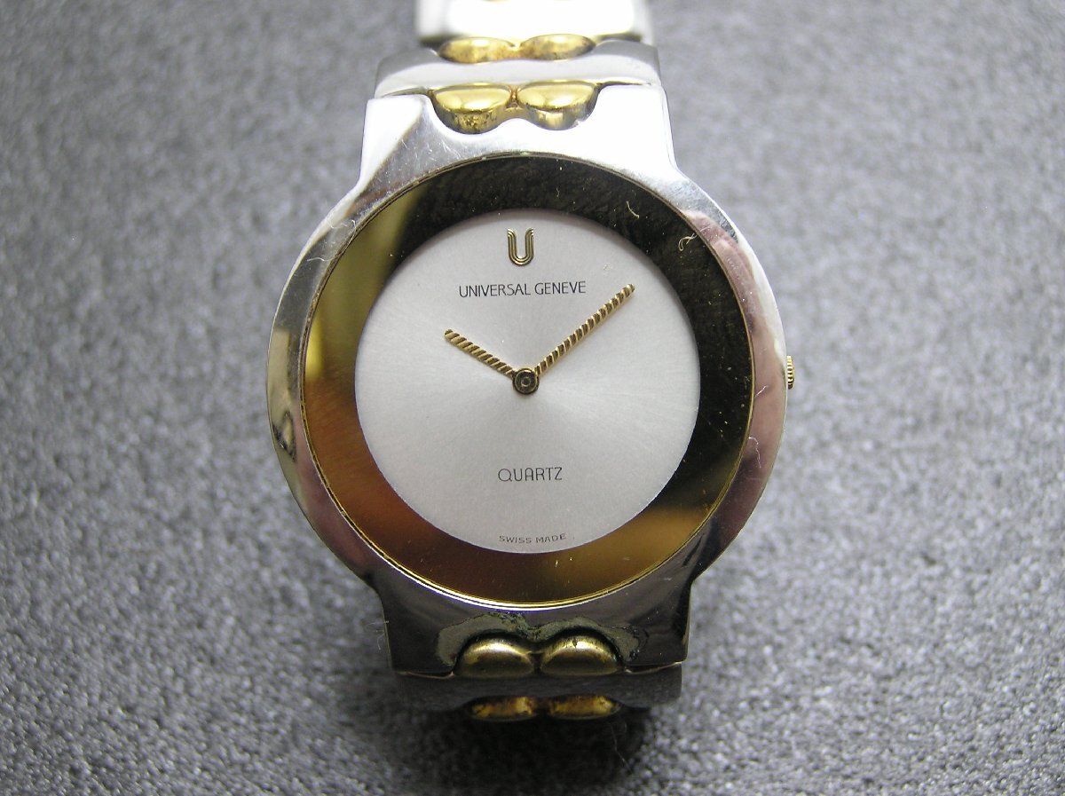1円スタート★ハローカメラ★ 2253 UNIVERSAL GENEVE ユニバーサル ジュネーブ 腕時計 クォーツ ジャンク メンズ