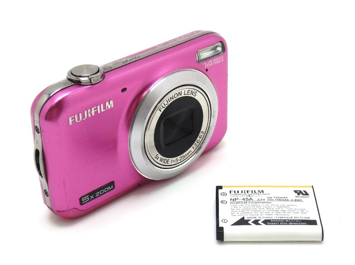 1円★ハローカメラ★ 2132 フジフィルム FUJIFILM FinePix JX300 ピンク 1400万画素 動作品 現状 即決あり