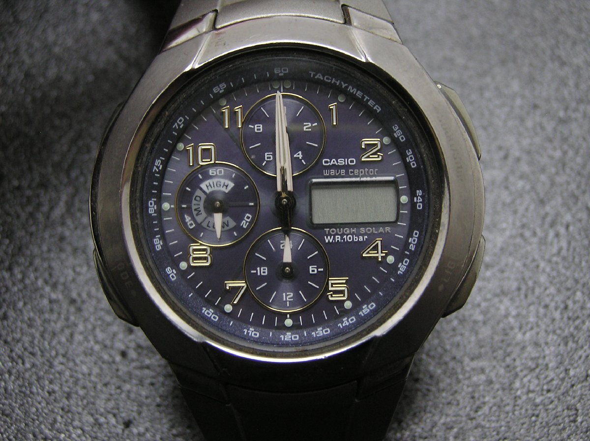 1円★ハローカメラ★ 2261 CASIO ウェーブセプター WAVECEPTER WVA-501TJ デジタル 10BAR 腕時計 タフソーラー ジャンク扱い