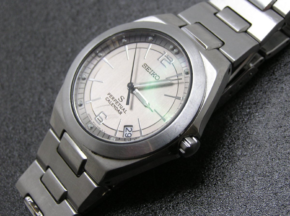 ★ハローカメラ★ 2262 SEIKO セイコー S PERPETUAL CALENDAR クォーツ メンズ 8F32-00B0 ジャンク 要修理 20bar 1円スタート