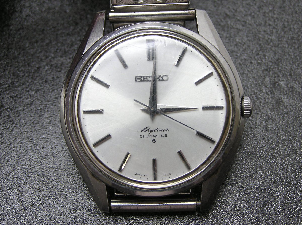 1円★ハローカメラ★ 2268 セイコー Seiko Skyliner スカイライナー 手巻き 21石 腕時計 ジャンク 要修理 61-8000T