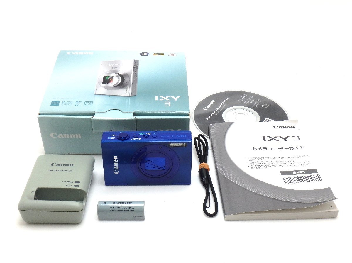 ★1円★ハローカメラ★ 2136 キャノン Canon IXY3 ブルー B.681032801849 約1010万画素 マイクロSDカード専用 動作品 即決あり