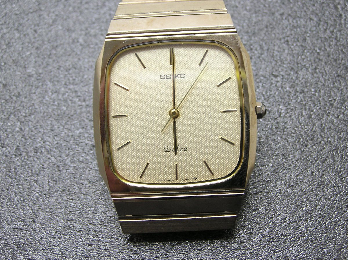 1円★ハローカメラ★ 2277 SEIKO セイコー ドルチェ Dolce メンズ クォーツ 腕時計 ジャンク扱い 要修理 9531‐5170