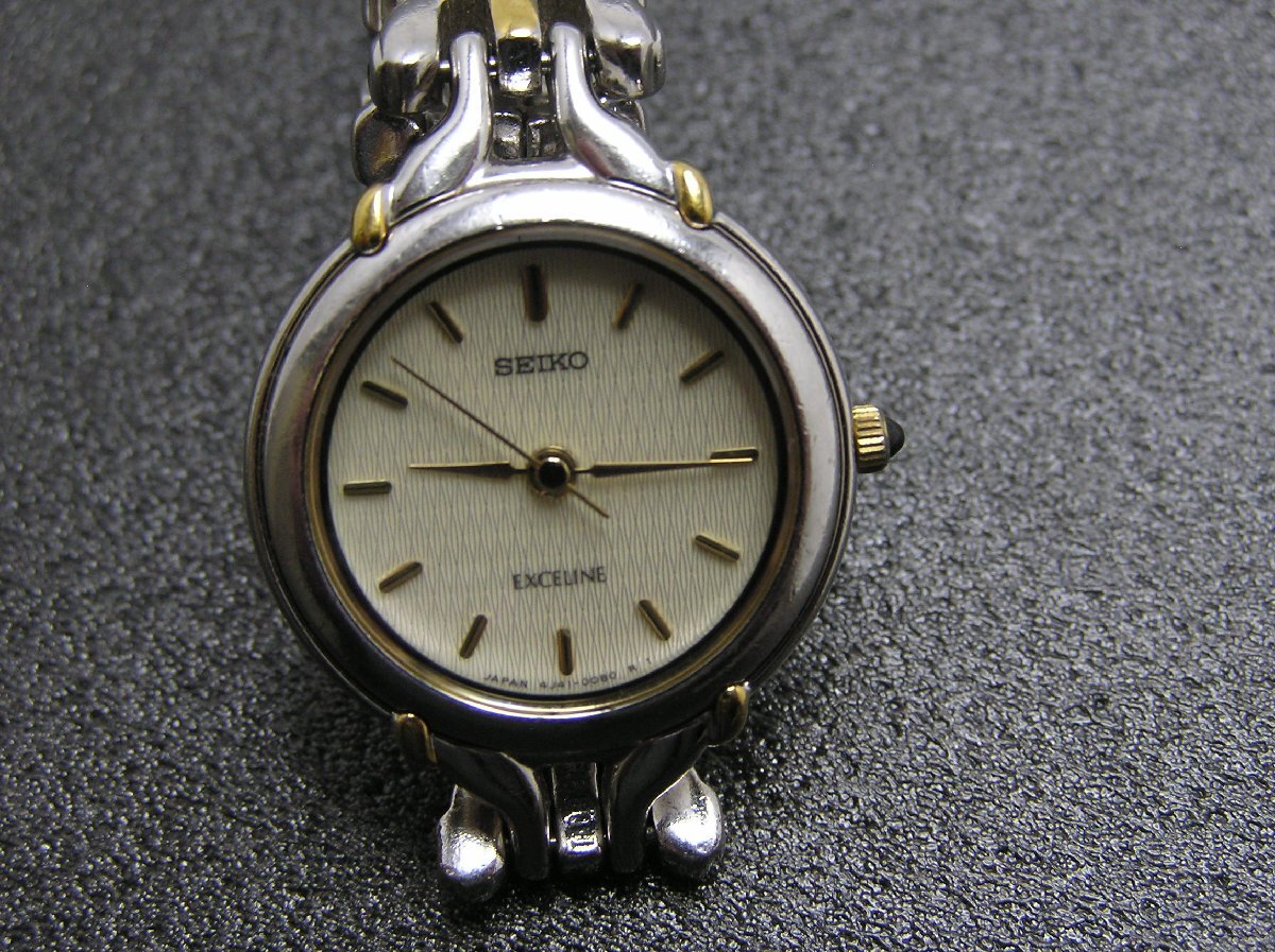 ★ハローカメラ★ 1円スタート 2280 SEIKO セイコー EXCELINE エクセリーヌ 4J41-0080 腕時計 ジャンク 要修理 レディース