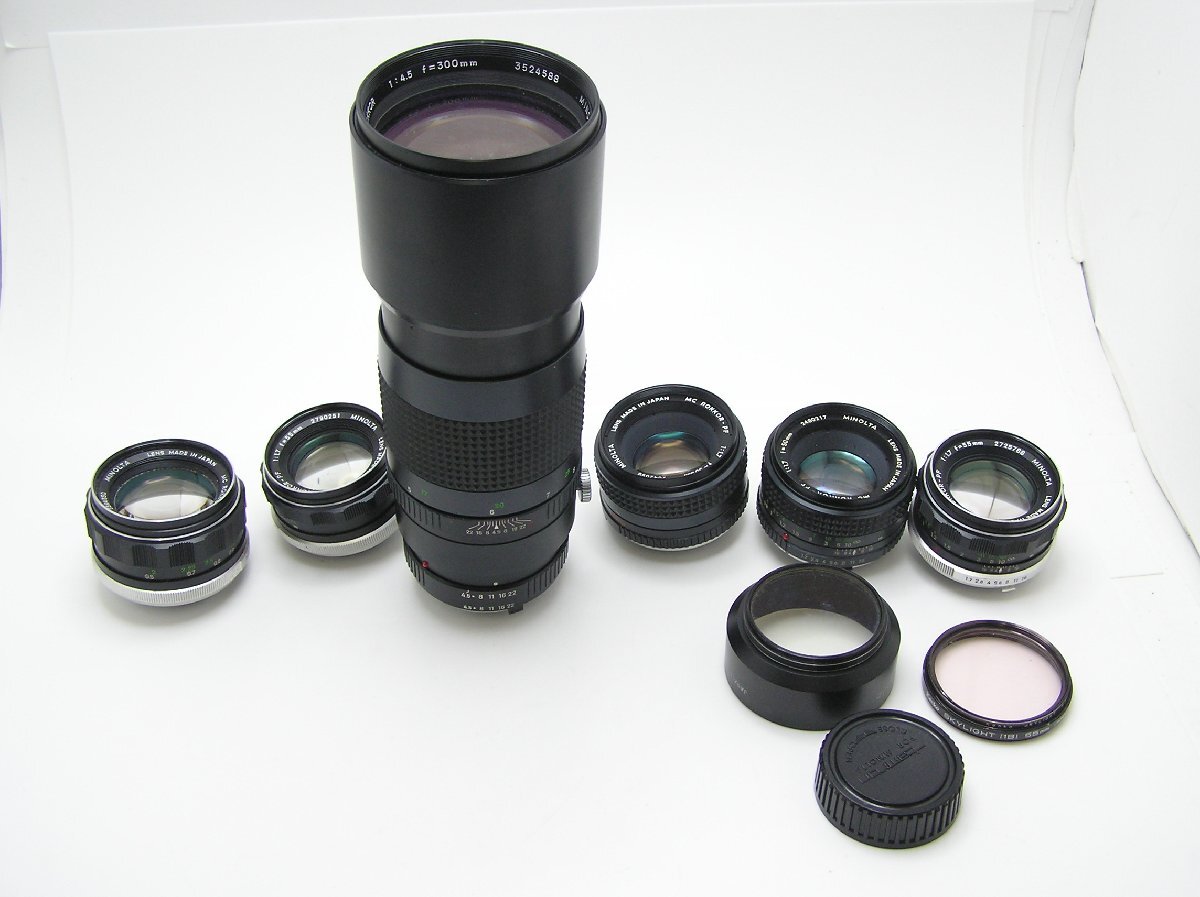 ★ハローカメラ 2281 ミノルタ MINOLTA MC TELE ROKKOR 300mm：4.5 他 MFレンズ 6本セット 動作未確認ジャンク 現状 1円スタート 即決有り