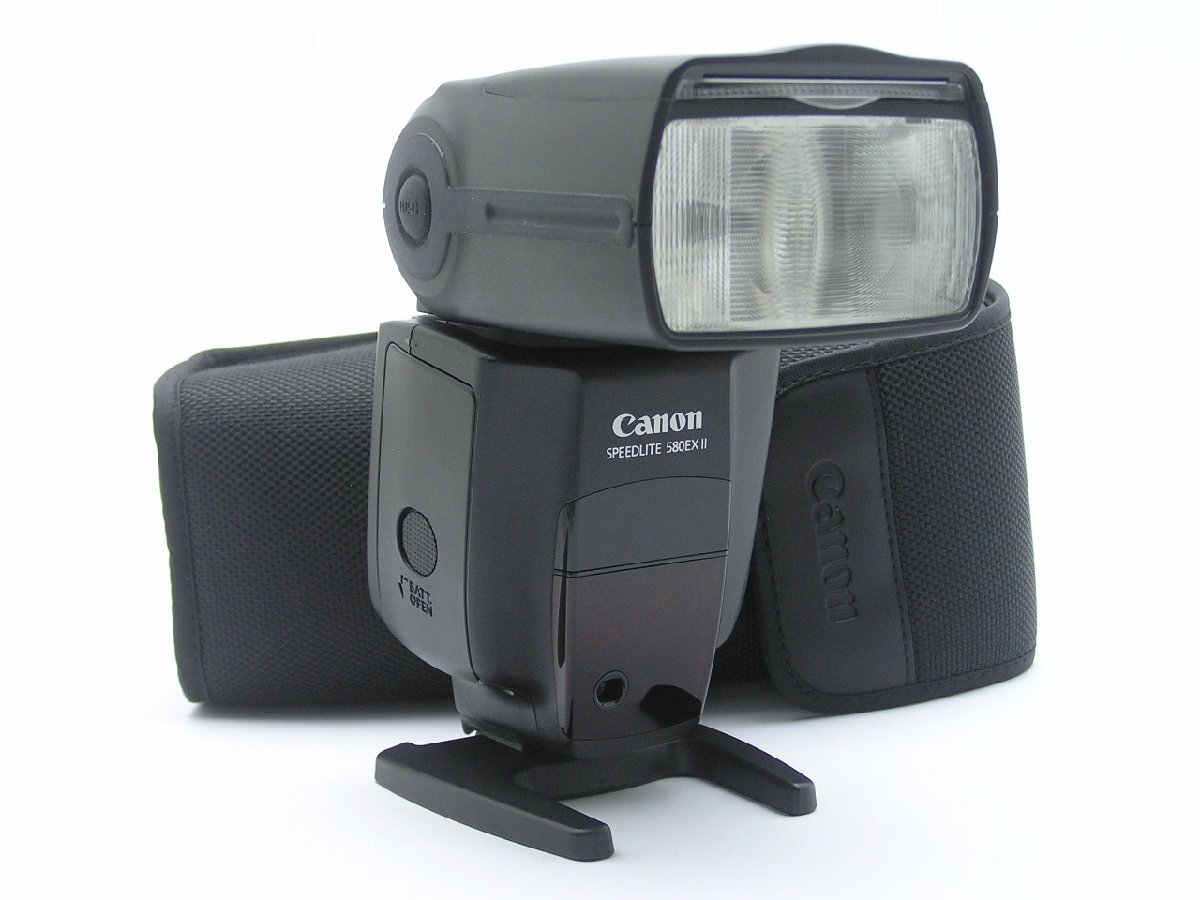 1円スタート★ハローカメラ★2172　キャノン Canon SPEEDLITE 580EX2 II No.001980 Case.スタンド付 動作品 現状【外観は綺麗】即決あり