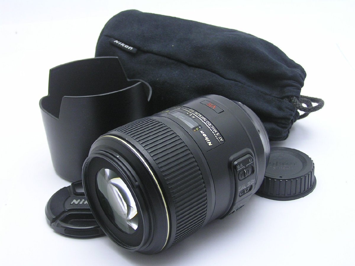 ★1円★ハローカメラ★2291 ニコン Nikon N AF-S MICRO NIKKOR 105mm 1:2.5G ED VR No.206864 フード.Case付 【難有動作品】現状 即決あり