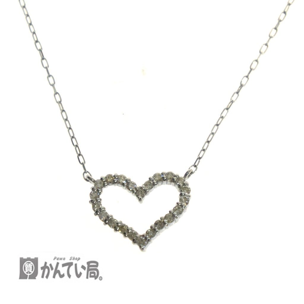 極美品 Samantha Tiara サマンサティアラ ダイヤ ハート ネックレス Pt850/Pt900 Infinity Love feel オープンハート キラキラ 箱付き