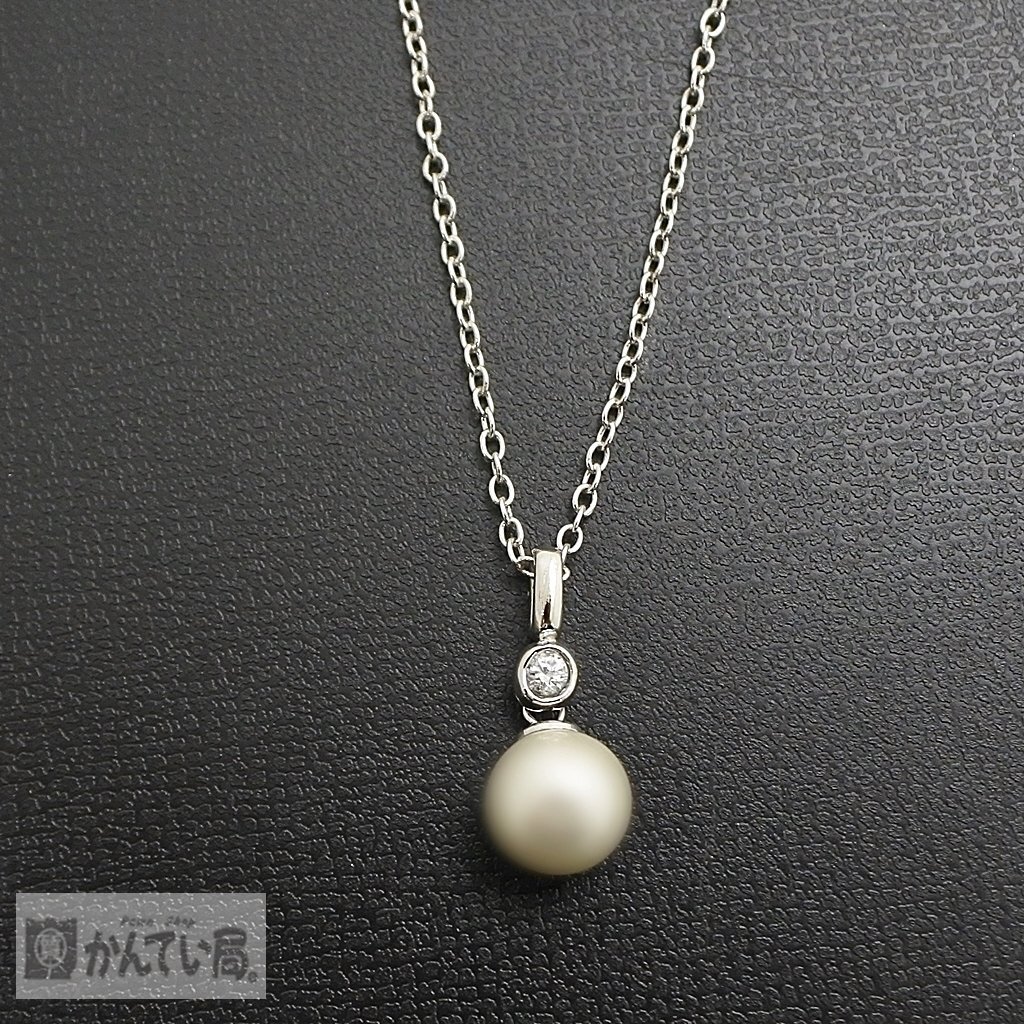 フェイクパール ネックレス レディース アクセサリー 全長：約38ｃｍ ラインストーン 可愛い シルバーカラー金具 クリックポスト発送