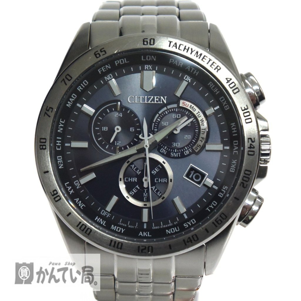 稼働品 CITIZEN シチズン CB5870-91L シチズンコレクション エコドライブ メンズ 腕時計 クロノグラフ デイト 電波ソーラー 腕回り小さめ