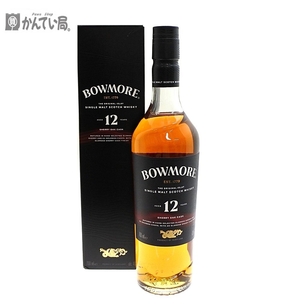 【お酒】未開栓品 BOWMORE SHERRY OAK CASK ボウモア シェリー 12年 ウイスキー 40％ 700ｍｌシングル モルト スコッチ 外箱 洋酒