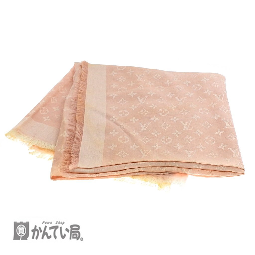 LOUIS VUITTON ルイヴィトン ストール ライトピンク モノグラム ショール M72046 大判 可愛い コレクション 箱付き ウール×シルク