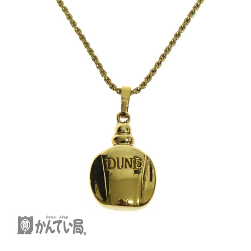 Christian Dior クリスチャン ディオール DUNE パフュームボトル モチーフ ゴールドカラー ネックレス アクセサリー 香水 ボトル