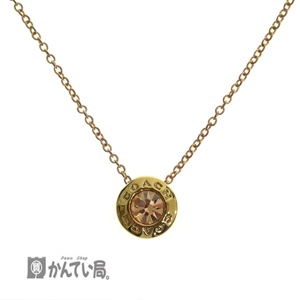COACH コーチ オープンサークルストーン ネックレス ローズゴールド 1Pストーン キラキラ レディース ペンダント クリックポスト発送