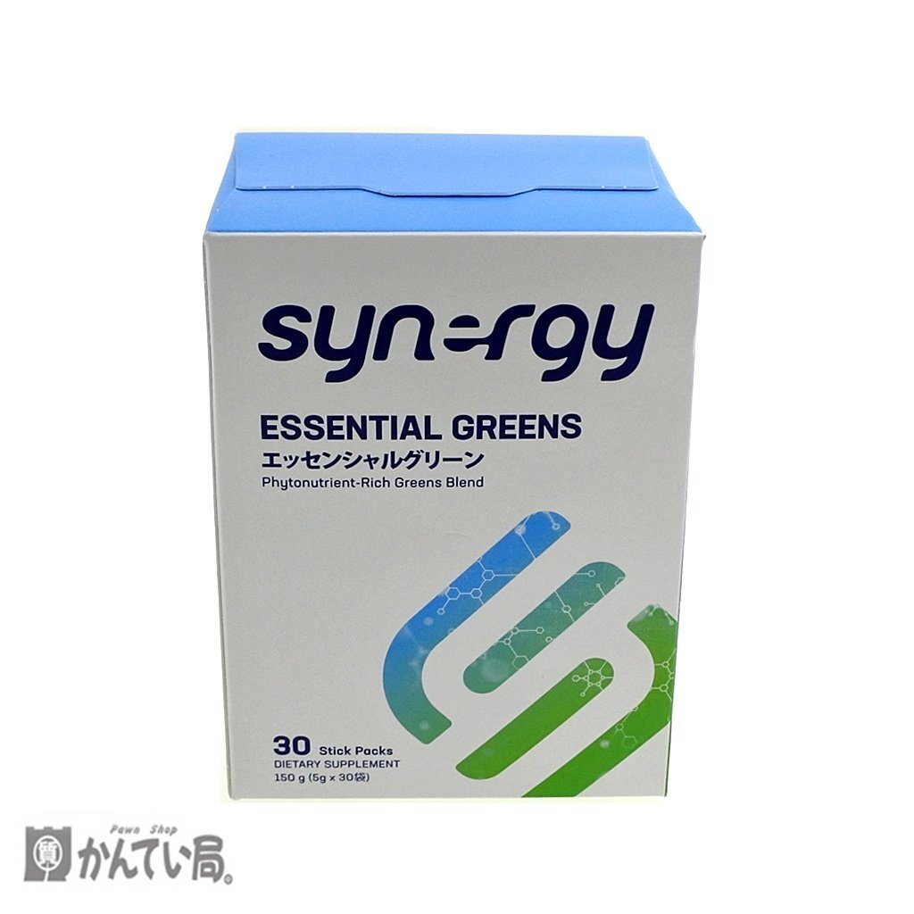 未開封 保管品 シナジー エッセンシャルグリーン Synergy ESSENTIAL GREENS 賞味期限:2028.01 150g （5ｇ×30袋）30stick Packs