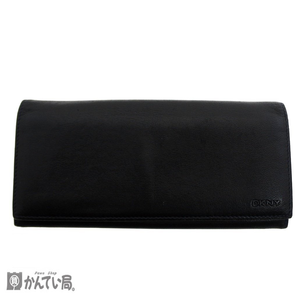 DKNY ダナキャラン ニューヨーク 長財布 ブラック レザー 二つ折り財布 ファスナー開閉小銭入れ メンズ クリックポスト発送